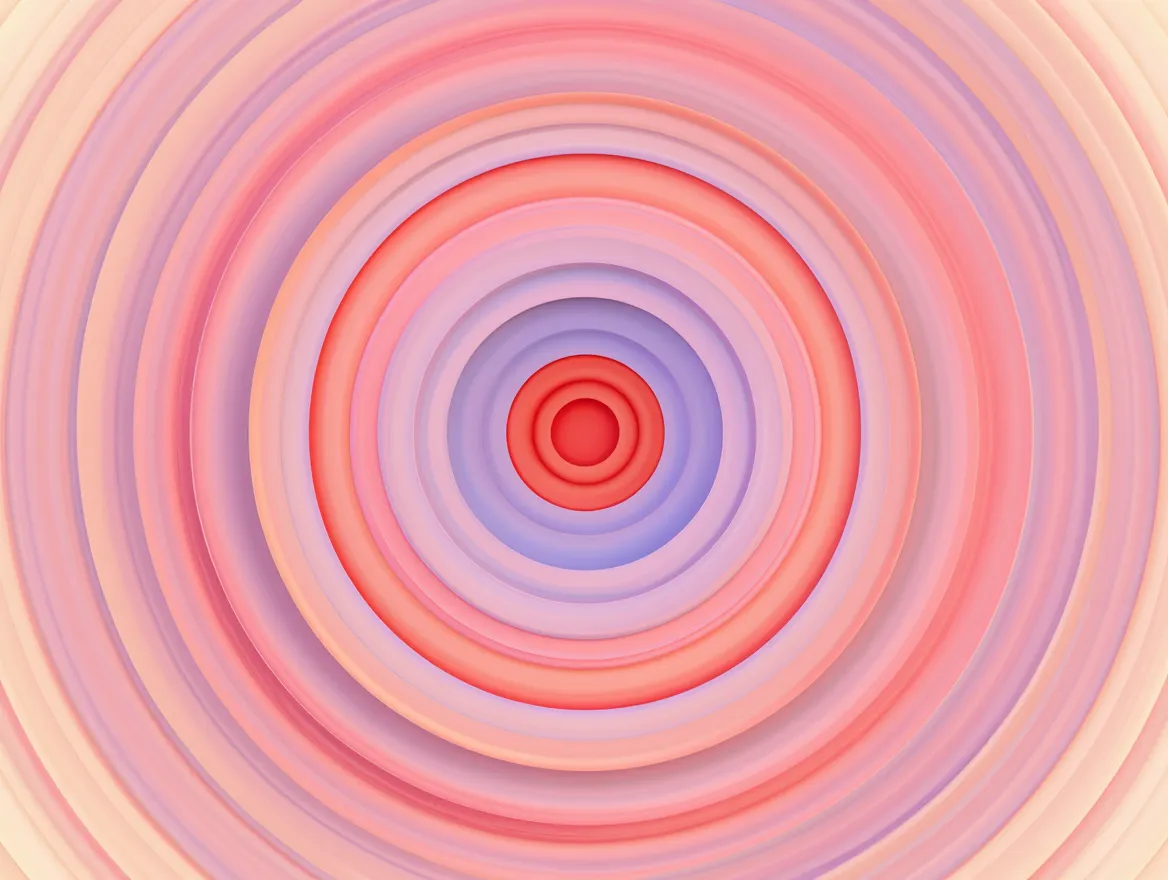 Abstrakt illustrasjon av rolige, konsentriske sirkler som symboliserer indre ro og balanse